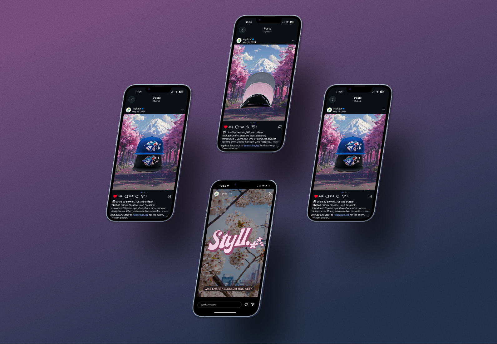 Styll Cherry Blossom launch — Instagram posts and stories