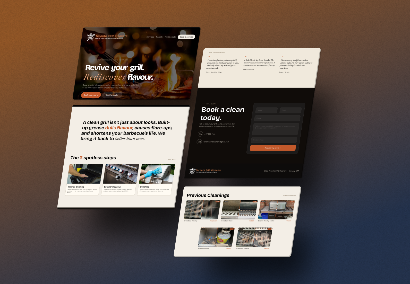 Toronto BBQ Cleaners website prototype